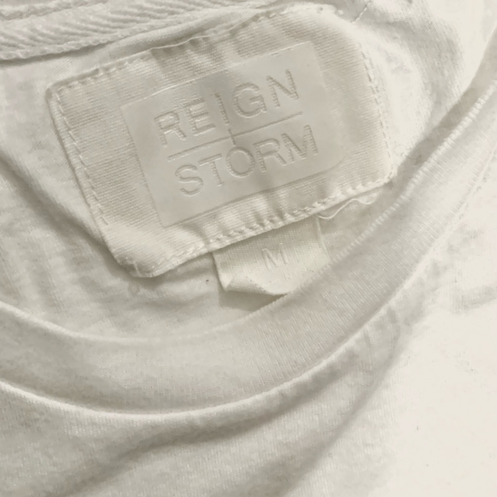 Reign Storm Men’s White Short Sleeve Long Length T-Shirt Medium - Picture 8 of 9